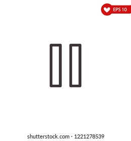 Pause icon-stop button sign vector line icon, simple linear pictogram