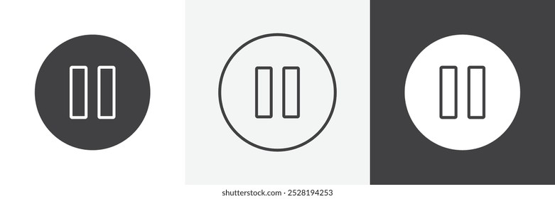 Pausar icon.Trendy moderna ilustração vetorial linear plana sobre fundo branco.