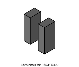 Pause isometric design icon. Vector web illustration. 3d colorful concept