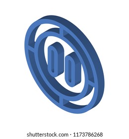 Pause isometric left top view 3D icon