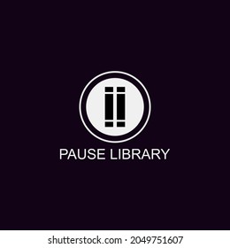 pausa el logotipo de la biblioteca. diseño de silueta ilustración vectorial para logotipo o icono