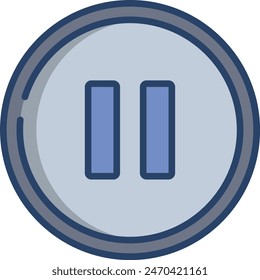 pause linear color vector illustration