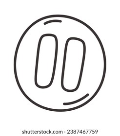 Pause Linear Symbol Vector Illustration