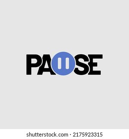 PAUSE logo with blue icon and black writing