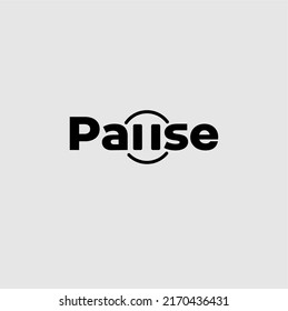 Pause logo with writing and vector icon