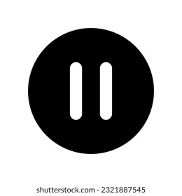 Pausar símbolo del reproductor multimedia Icono redondeo Icono de vector aislado Ilustración