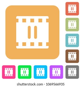 Pause movie flat icons on rounded square vivid color backgrounds.