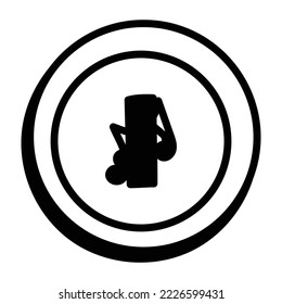 Pause music hand drawn icon with scalability 