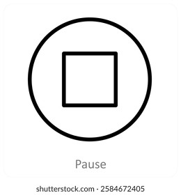 Pause and music icon concept