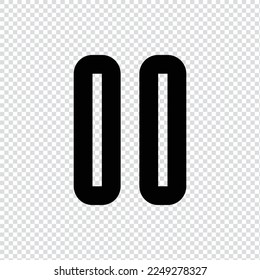Pause outline icon in transparent background, basic app and web UI bold line icon, EPS10