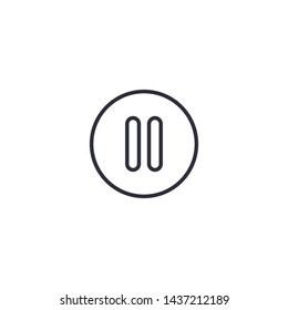 Pause Outline Icon Vector Illustration Eps