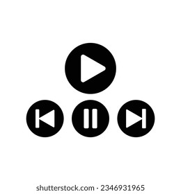 Pause and play button icon design. isolated on white background. vector illustration