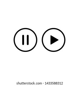 Pause and Play Button Symbol Icon Vector Design Illustration