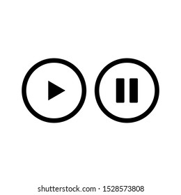 Pause and Play Button Symbol Icon Vector Design Illustration on white background