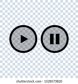 Pause and Play Button Symbol Icon Vector Design Illustration on blank background