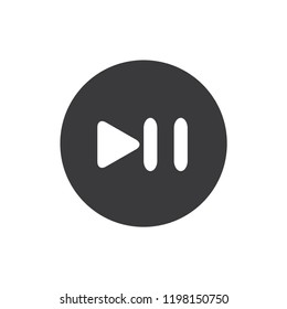 Pause play button vector icon 