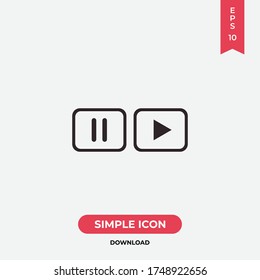 Pause, play button vector icon, simple sign for web site and mobile app.