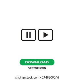 Pause, play button vector icon, simple sign for web site and mobile app.