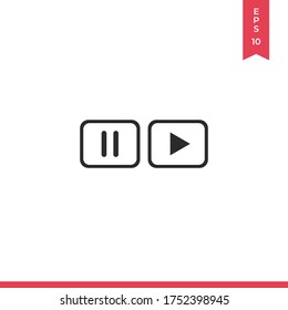 Pause, play button vector icon, simple sign for web site and mobile app.