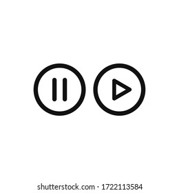 Pause and Play icon vector. Media player button sign