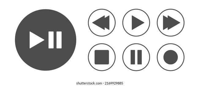 Pause play on a white background. Vector illustration.