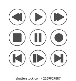 Pausar la reproducción en un fondo blanco. Ilustración vectorial.