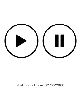 Pause play on a white background. Vector illustration.