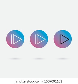 
Pause play vector illustration. Pause play button flat icon in trendy colours.