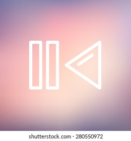 Pause and playback button icon thin line for web and mobile, modern minimalistic flat design. Vector white icon on gradient mesh background.