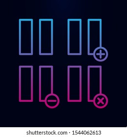 Pause, plus, remove, minus sign nolan icon. Simple thin line, outline vector of web icons for ui and ux, website or mobile application