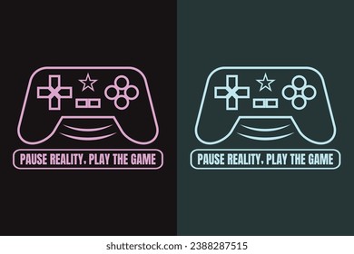 Pause Reality,Play The Game, Gamer Boy Shirt, Funny Gamer Tee, Gamer Gifts, Gifts for Boy, Gaming Gifts for Dad