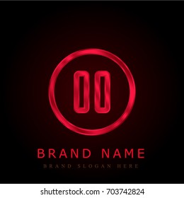 Pause red chromium metallic logo