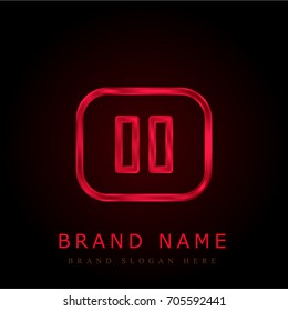 Pause red chromium metallic logo