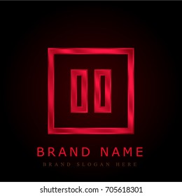 Pause red chromium metallic logo
