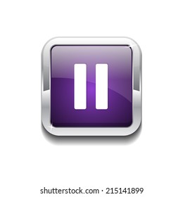 Pause Rounded Corner Vector Purple Web Icon Button
