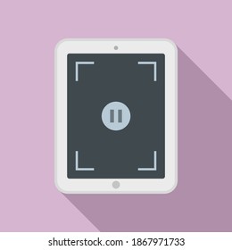 Pause screen recording icon. Flat illustration of pause screen recording vector icon for web design