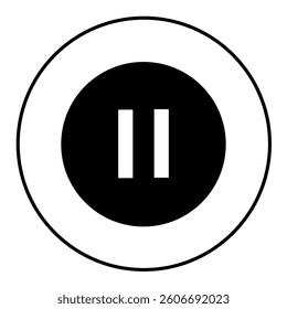 Pause semi glyph outline icon