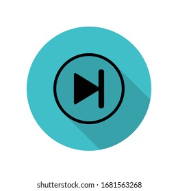 Pause sign long shadow icon. Simple glyph, flat vector of web icons for ui and ux, website or mobile application