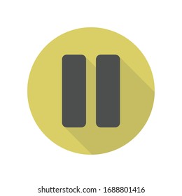 haga una pausa en el icono de señal larga sombra. Glifo simple, vector plano de iconos web para ui y ux, sitio web o aplicación móvil