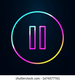 pausar inicio de sesión en el icono de estilo nolan. Línea delgada simple, contorno vectorial de iconos de música para ui y ux, sitio web o aplicación móvil