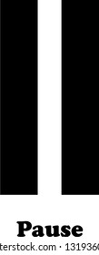 pause sign on a white background and the inscription in English pause