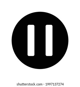 Pause sign vector icon, isolated on white background