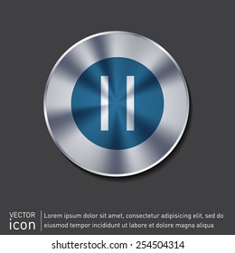 pause sign web icon on background.