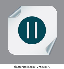 pause sign web icon on background.
