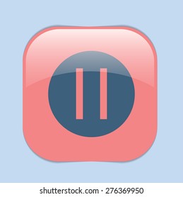 pause sign web icon on background.