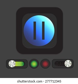 pause sign web icon on background.