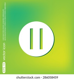 pause sign web icon on background.