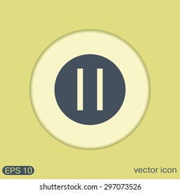 pause sign web icon on background.