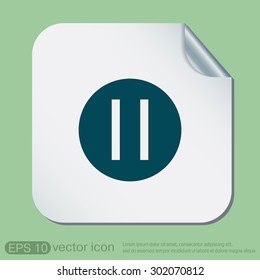 pause sign web icon on background.