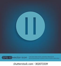 pause sign web icon on background.